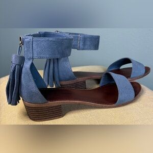 Rock & Candy by Zigi “Nancie” Sandal w Ankle Strap, Back Zipper & Decor Tassels